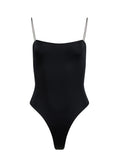 high waisted one piece swimsuit black