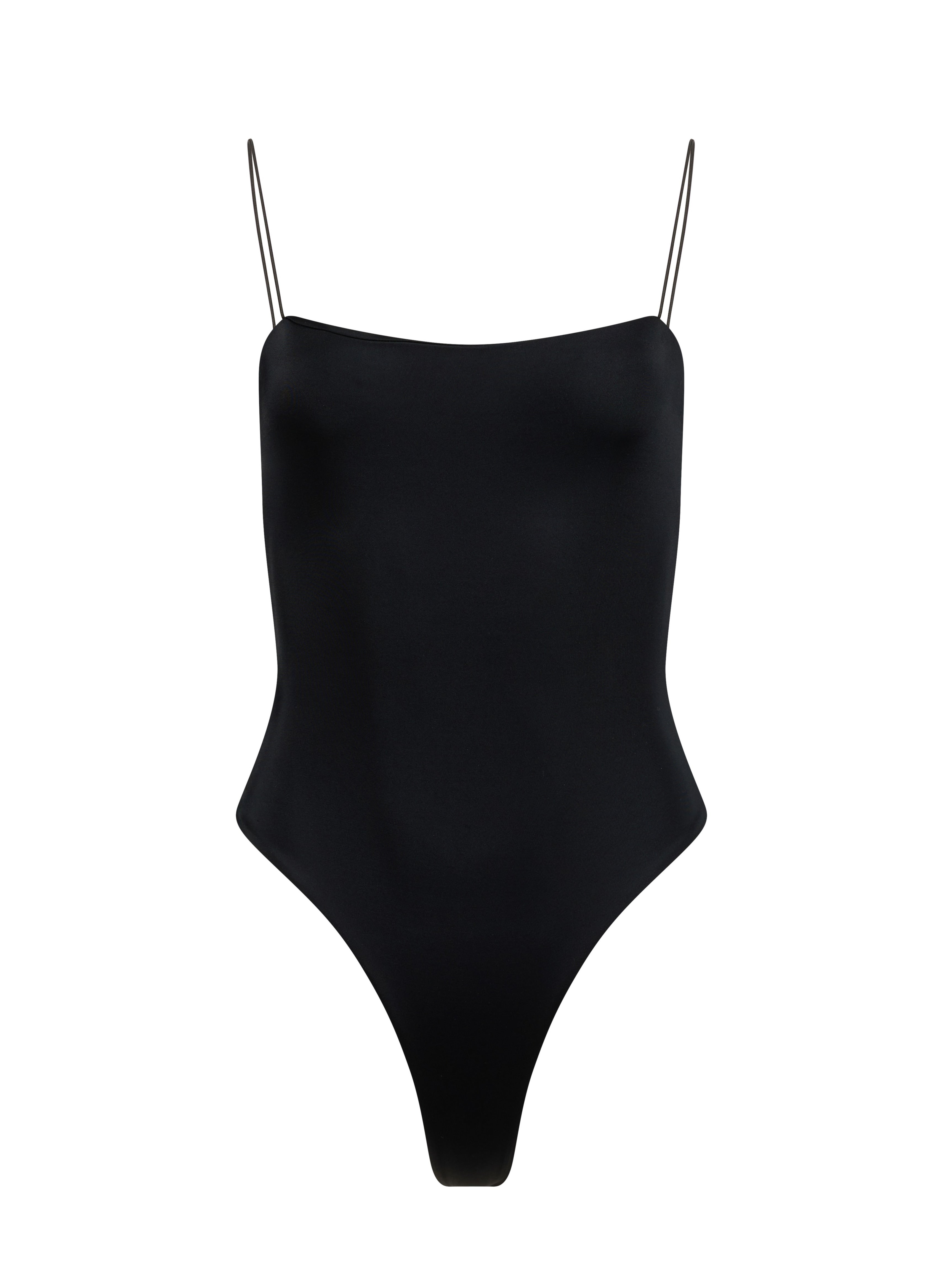 high waisted one piece swimsuit black
