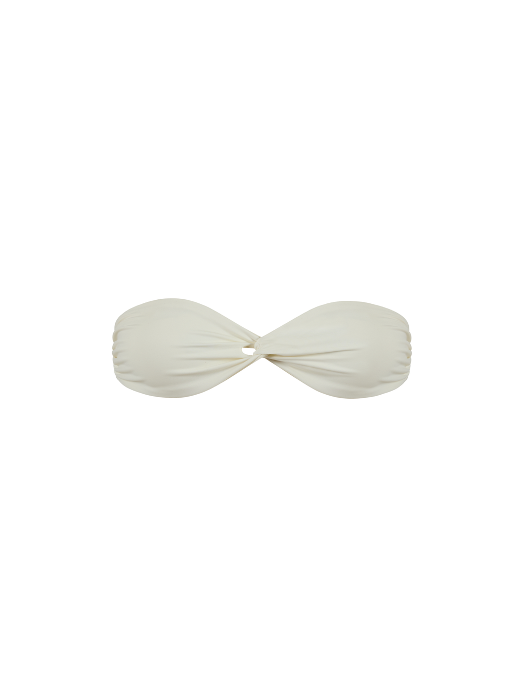 Twisted bandeau bikini top ivory