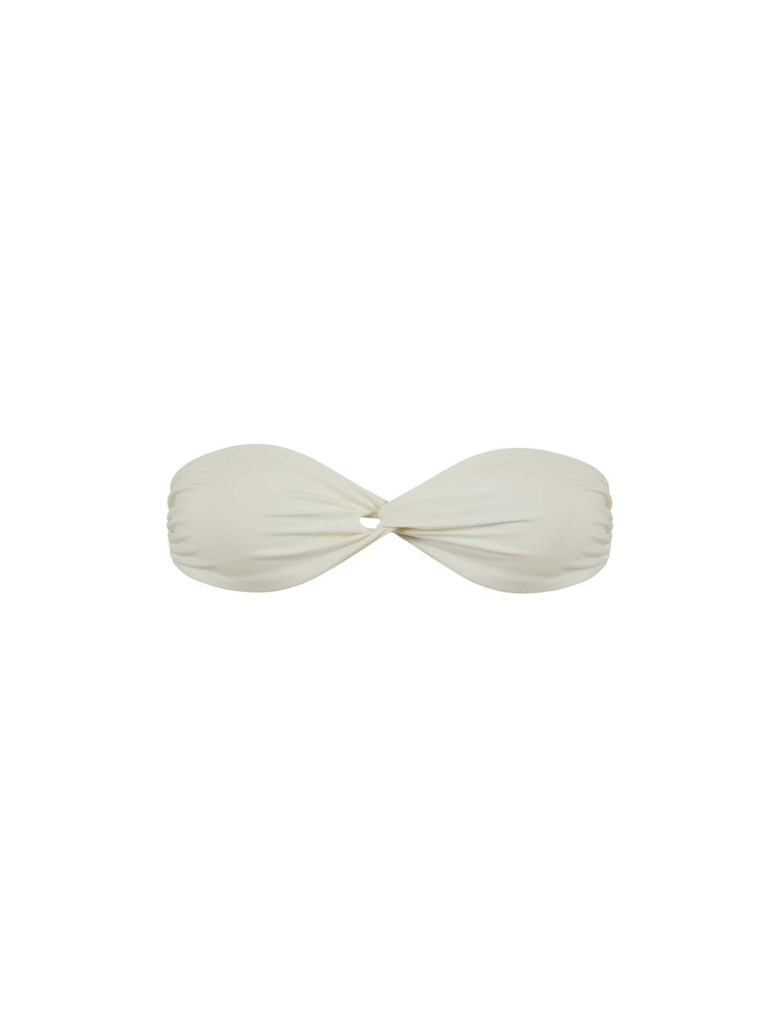 Twisted bandeau bikini top ivory
