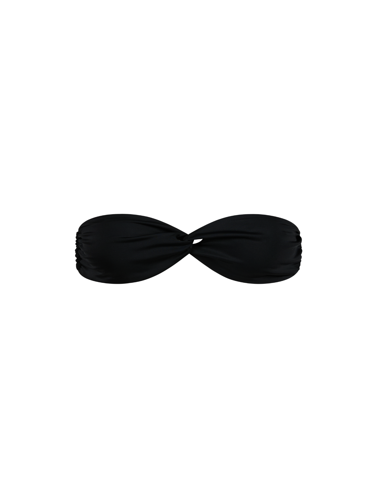 Twisted bandeau bikini top black