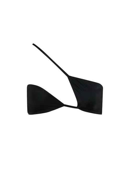 asymmetrical bikini top black