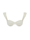 ruffled balconette bikini top ivory