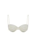 rouched balconette bikini top ivory